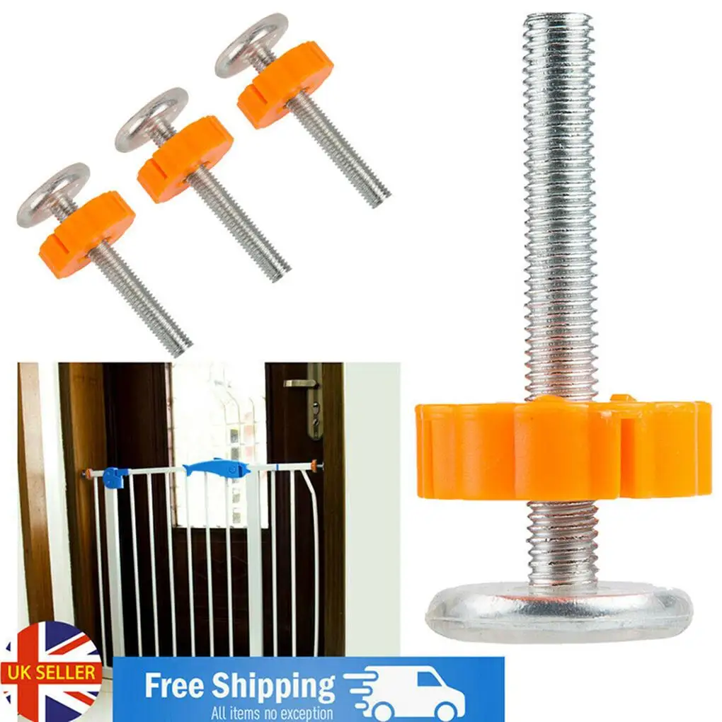 Baby Safety Stairs Gate Screws Pet Doorways Bolts with Locking Nut Safe Spindle Rod Spare Parts Home Accessories