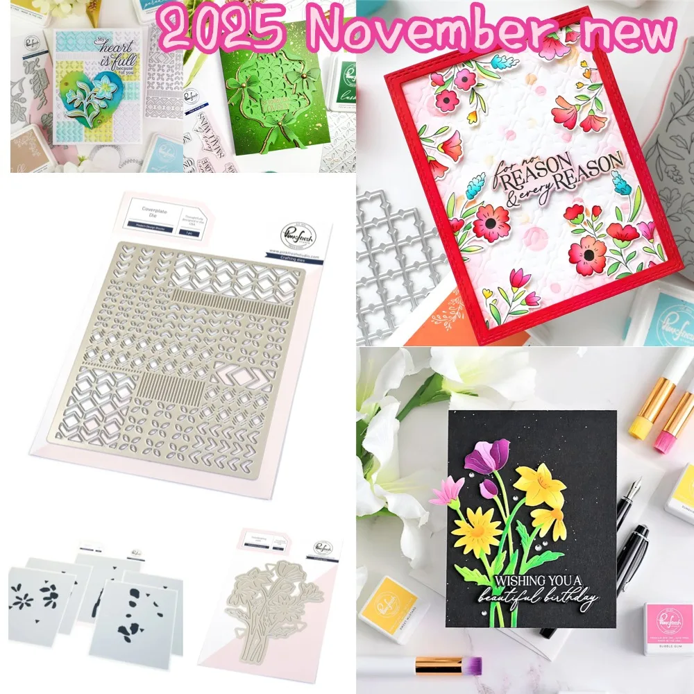 Metall-Stanzformen für DIY Scrapbooking, Basteln, Fotoalbum-Vorlage, handgefertigte Dekoration, Blüte und Brauen, Stempel, 2025, Neu