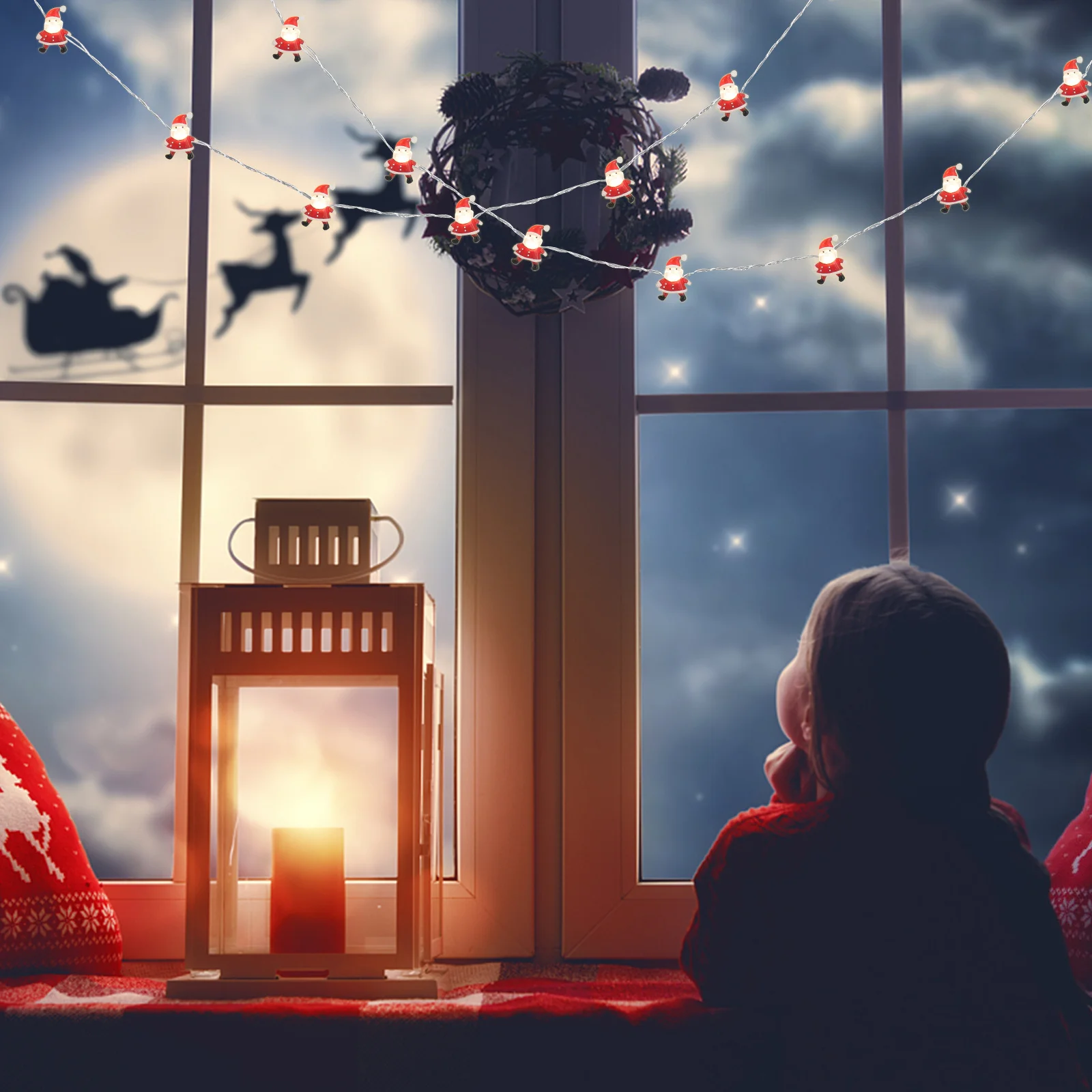 عيد الميلاد سانتا كلوز LED سلسلة ضوء في الهواء الطلق نوع الإضاءة الزخرفية للماء للحزب الداخلي في الهواء الطلق #4