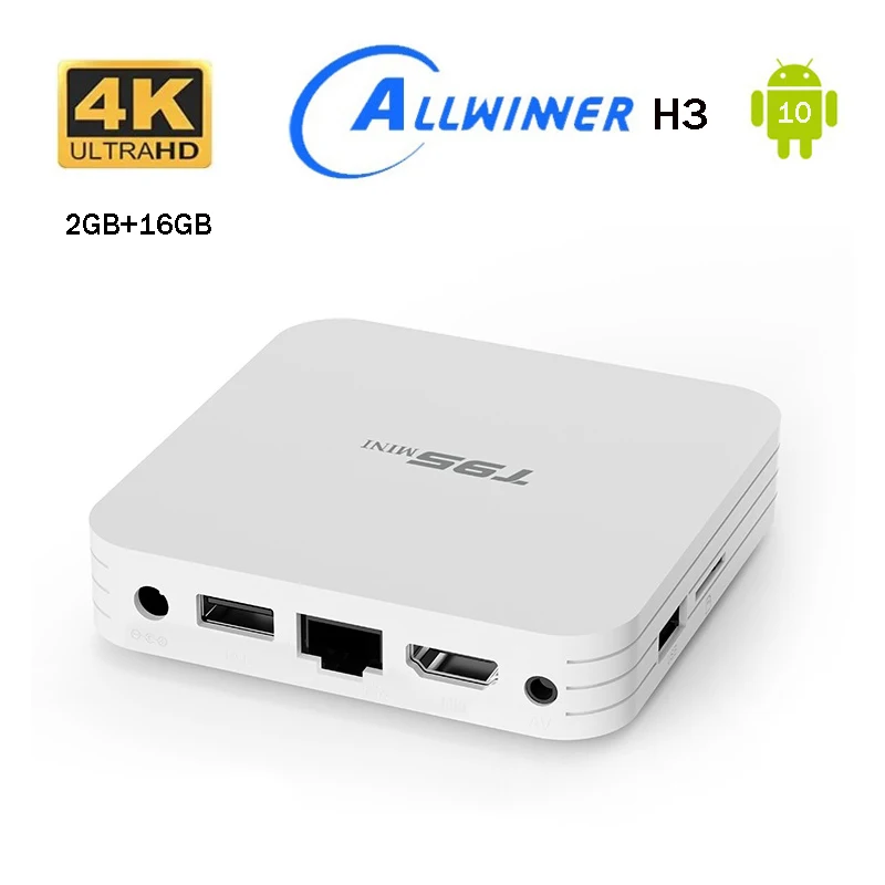 T95 mini Allwinner H3 Android 10 Smart TV Box Wifi 4G HD 4K 3D Ram 2G Rom 16GB iptv Boîte Rapide Media Player TV Box