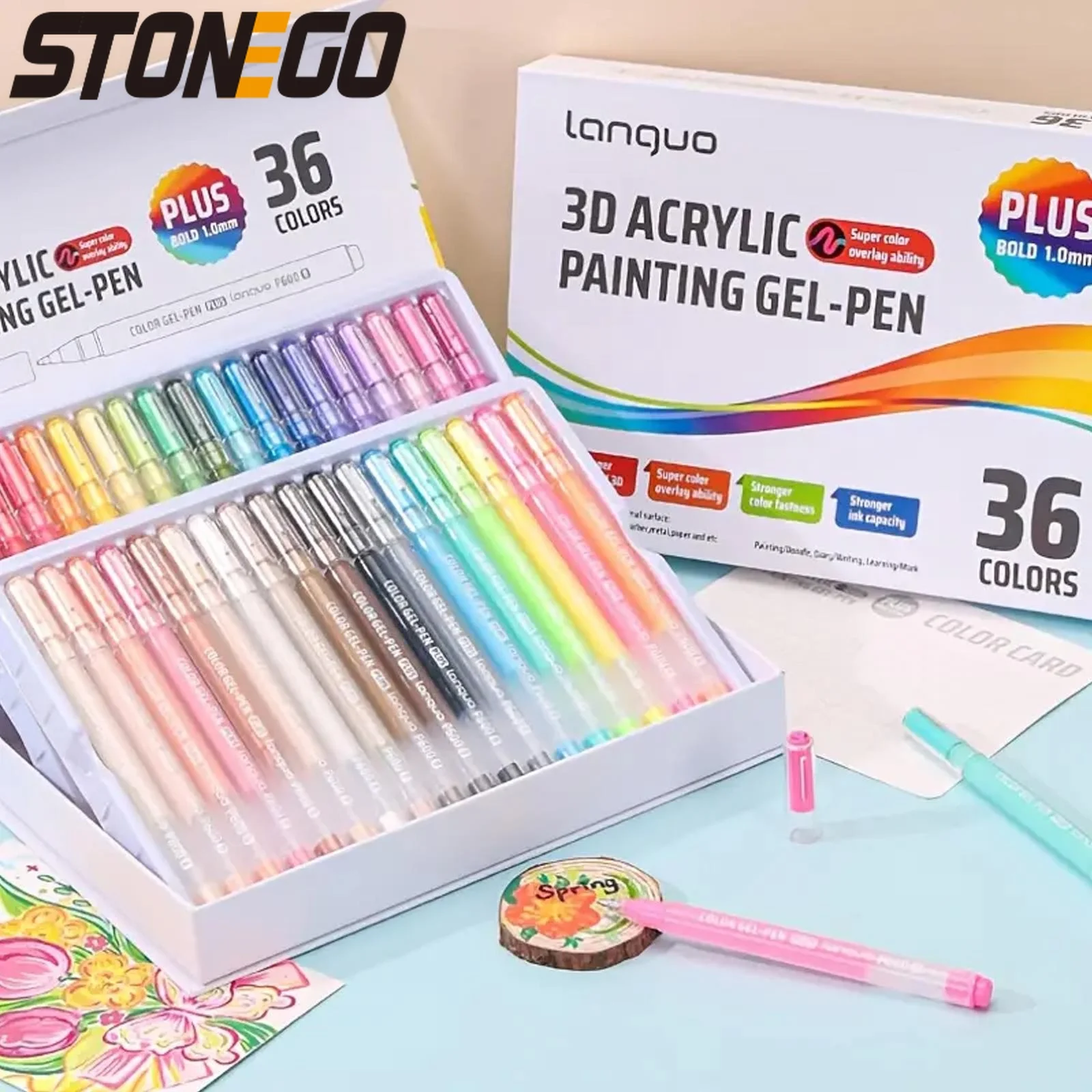 

Набор из 54 цветных 3D-акриловых гелевых ручек: яркие маркеры для черной бумаги, камня, стекла, ткани – профессиональные художественные принадлежности