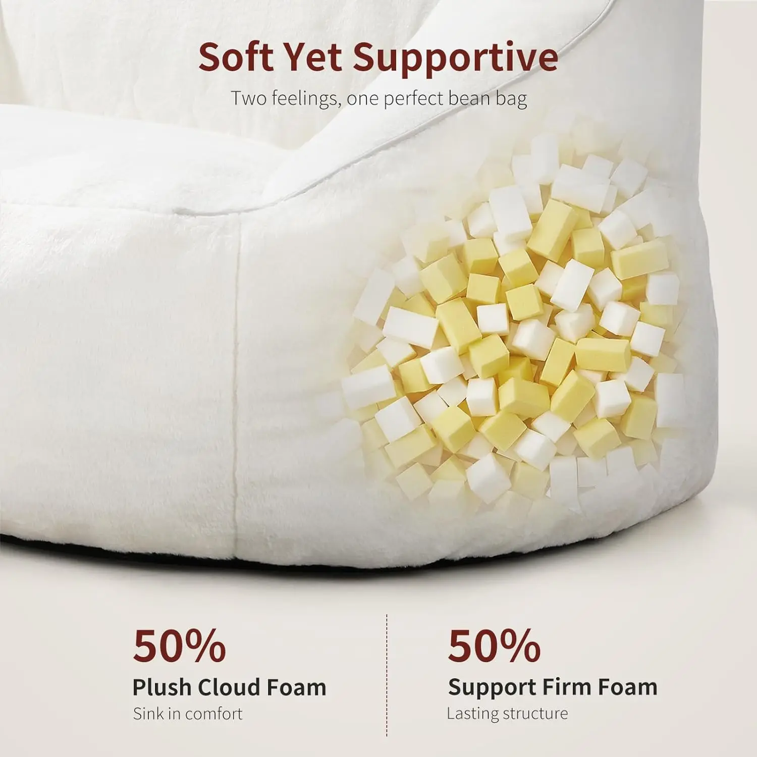 70.9" Oversized Bean Bag Loveseat Sofa 6