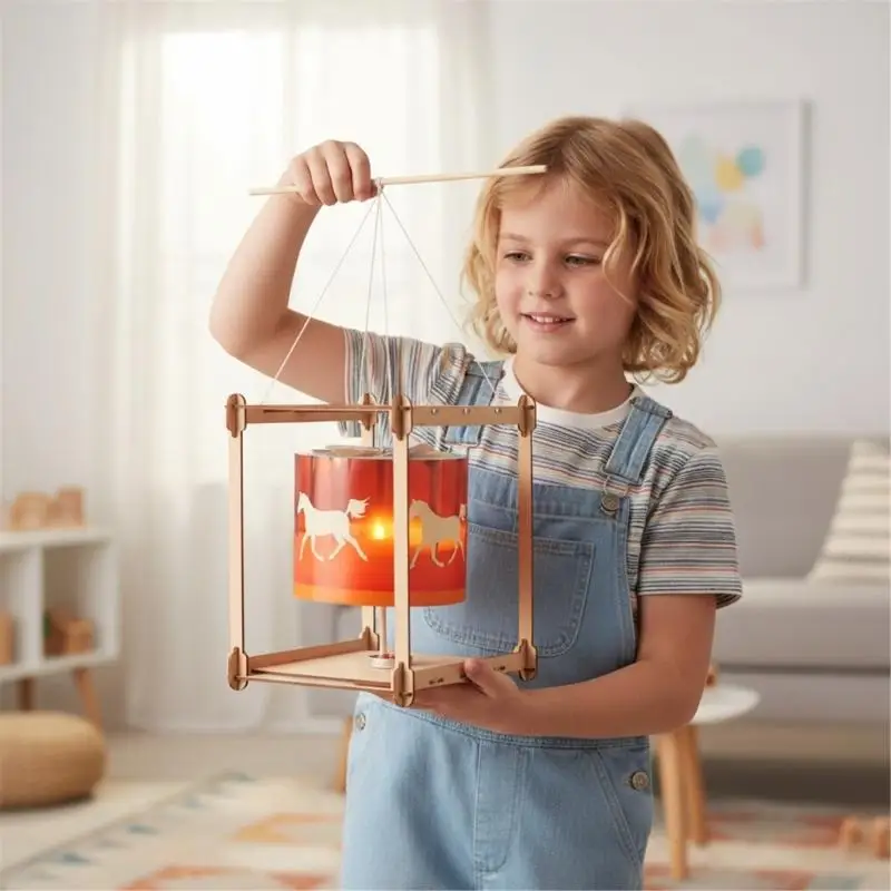 

Обучающий деревянный набор для научной сборки Zoetrope для детей, проект по физике, забавный N0HC