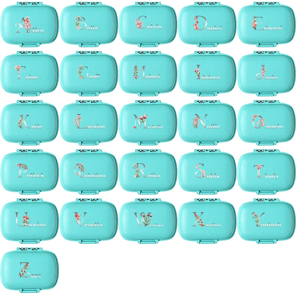 اسم مخصص صندوق حبوب دواء صغير محمول صناديق دواء صغيرة مقاومة للرطوبة صندوق توزيع حبوب 8 شبكات منظم حبوب #3