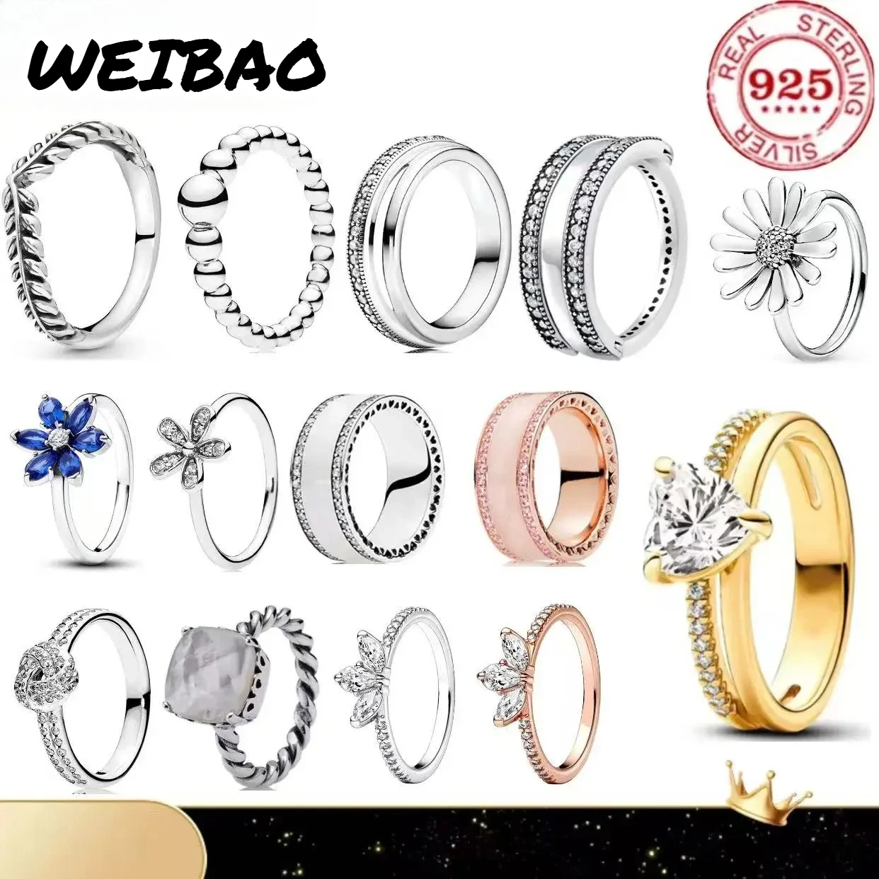 

High-Quality New 925 Sterling Silver Flower And Heart-Shaped Suitable For Women's Wedding Parties Exquisite Gifts