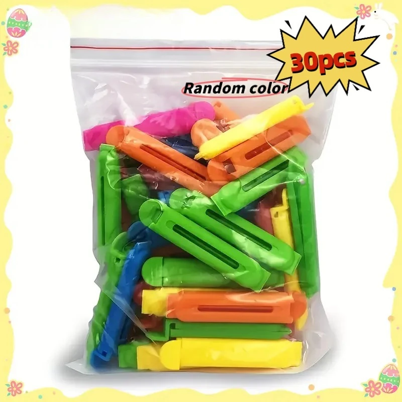 30pcs Multicolor Food Sealing Clips: Keep Snacks Fresh and Dry - 7cm Clips, Perfect for Kitchen Storage.