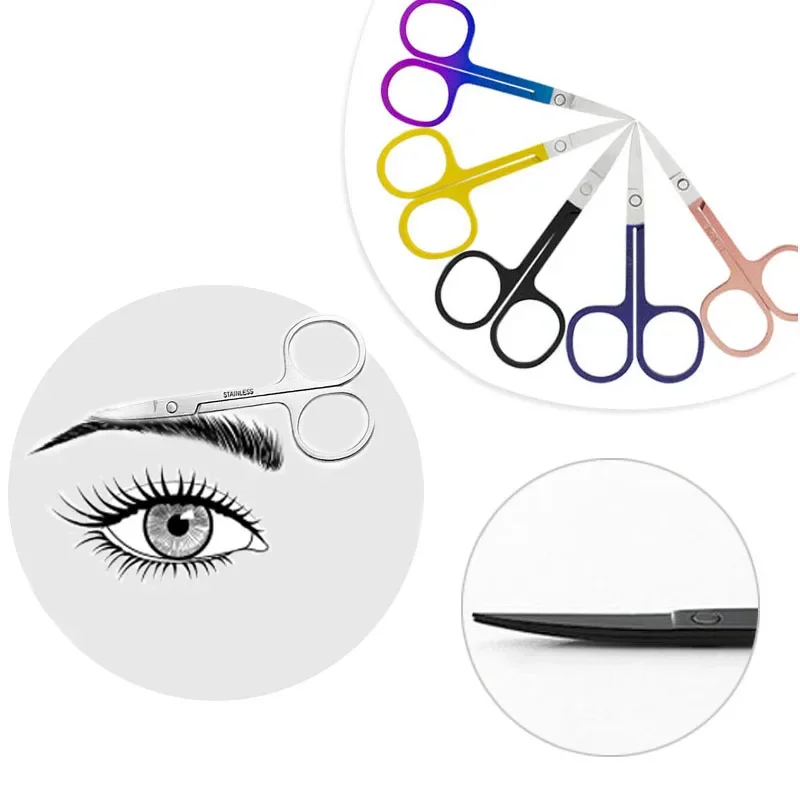 1 Pc Eyebrow Scissor Makeup Eyelash Trimmer Facial Hair Remover Manicure Nail Cuticle Scissors Beauty Tools Eyelash Scissors