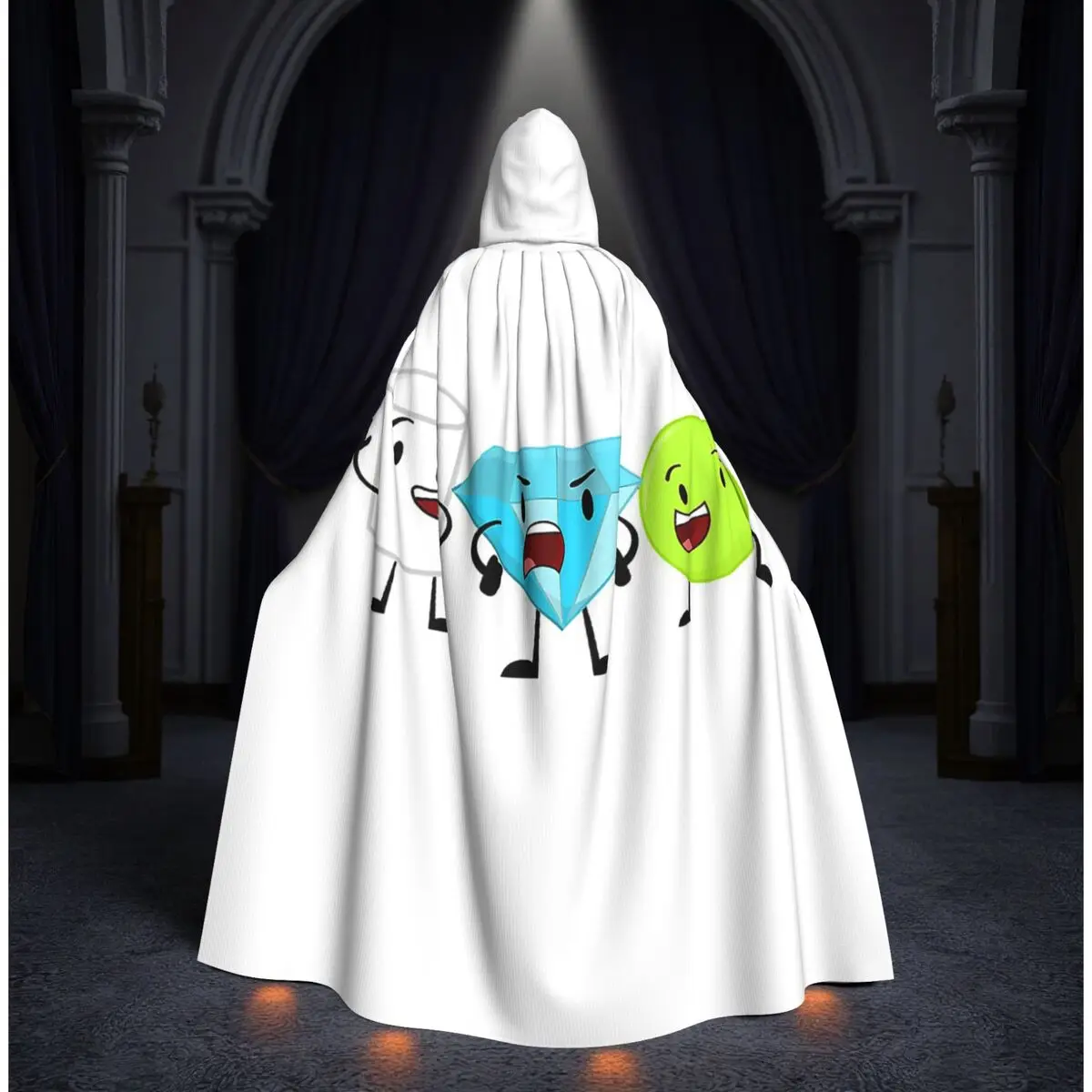 

BFDI Inanimate Insanity , All Characters Long Hooded Cloak Witch Medieval Costume Cosplay Cape HalloweenParty Adult Unisex