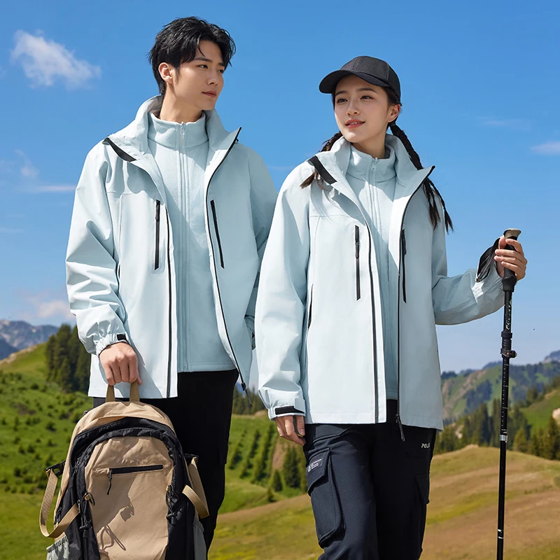 Mountaineering jacket polar fleece liner for autumn and winter couples warm jacket detachable inside