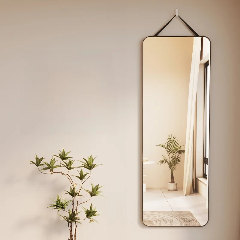 Simple Modern Full Body Mirror Wall Hanging Try on Mirror No Drilling Required for Home Student Dormitory Entry Way Use
