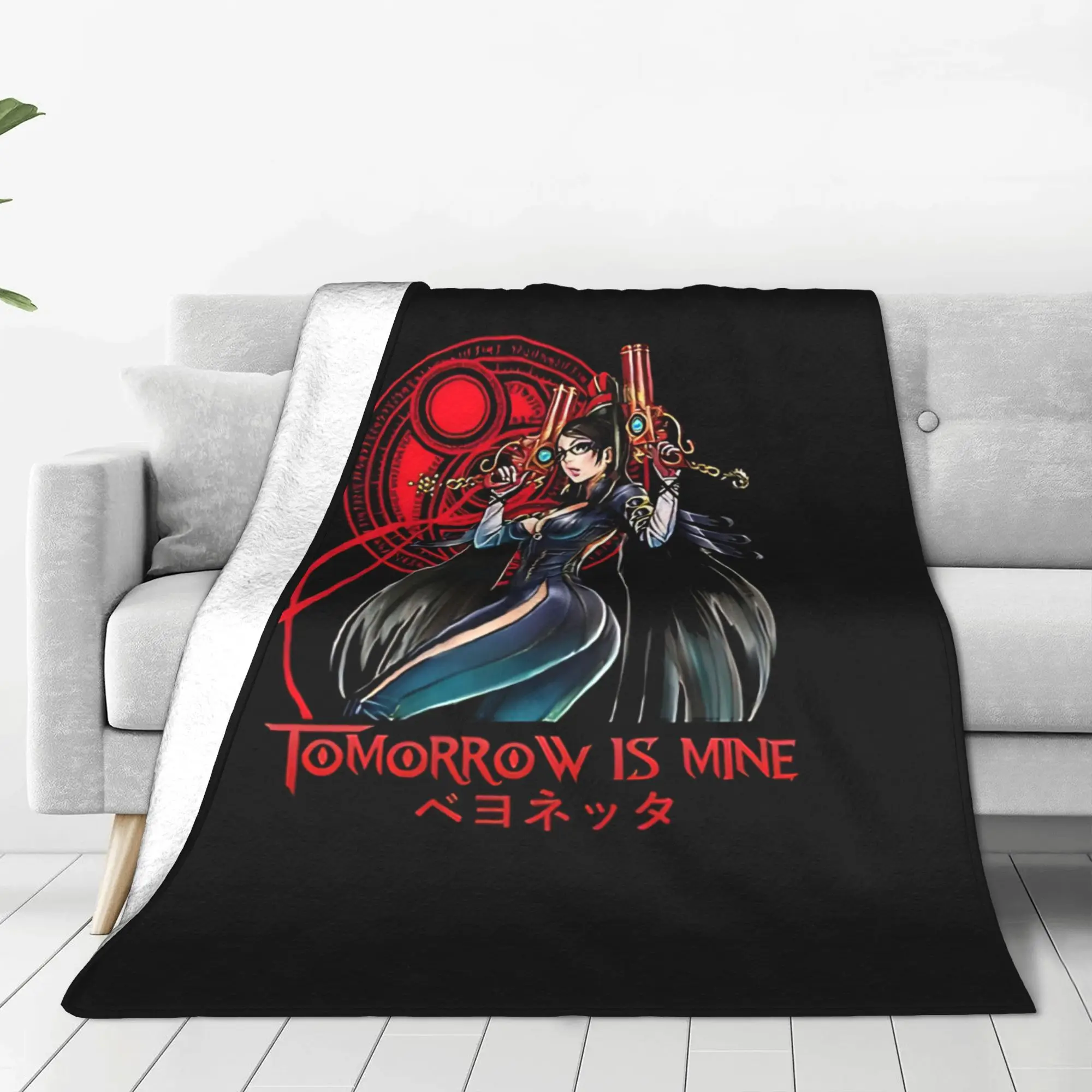 1PC Home Cutecore Female Gunslinger B-Bayonetta Blanket Super Cosy Plush Home Living Room Sofa Halloween