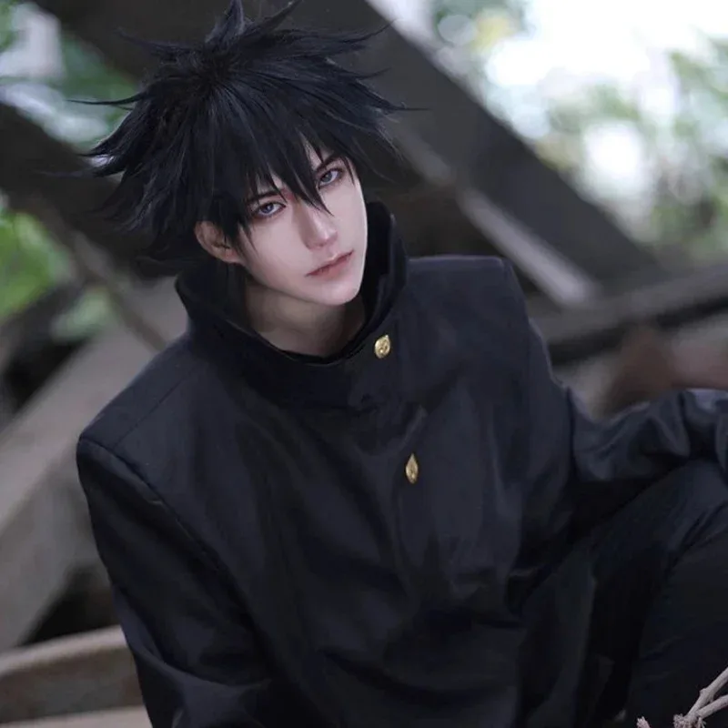 Anime Jujutsu Kaisen Cosplay Fushiguro Megumi Cosplay Costume School Uniform Fushiguro Megumi Wig Party Carnival Outfit for Men