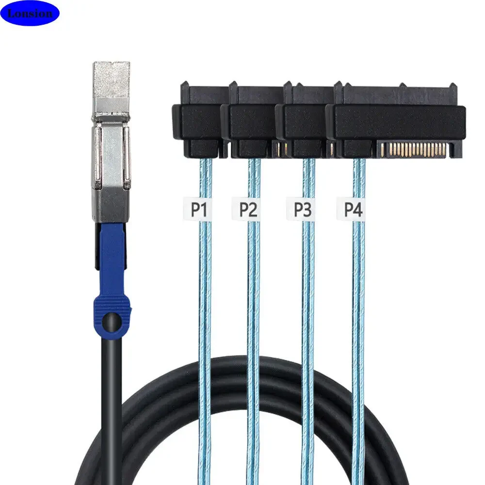 SFF8644 to SFF8482 Mini SAS HD SFF-8644 to SFF-8482 29P 2-in-1 Array Card SATA Hard Disk Data Cable