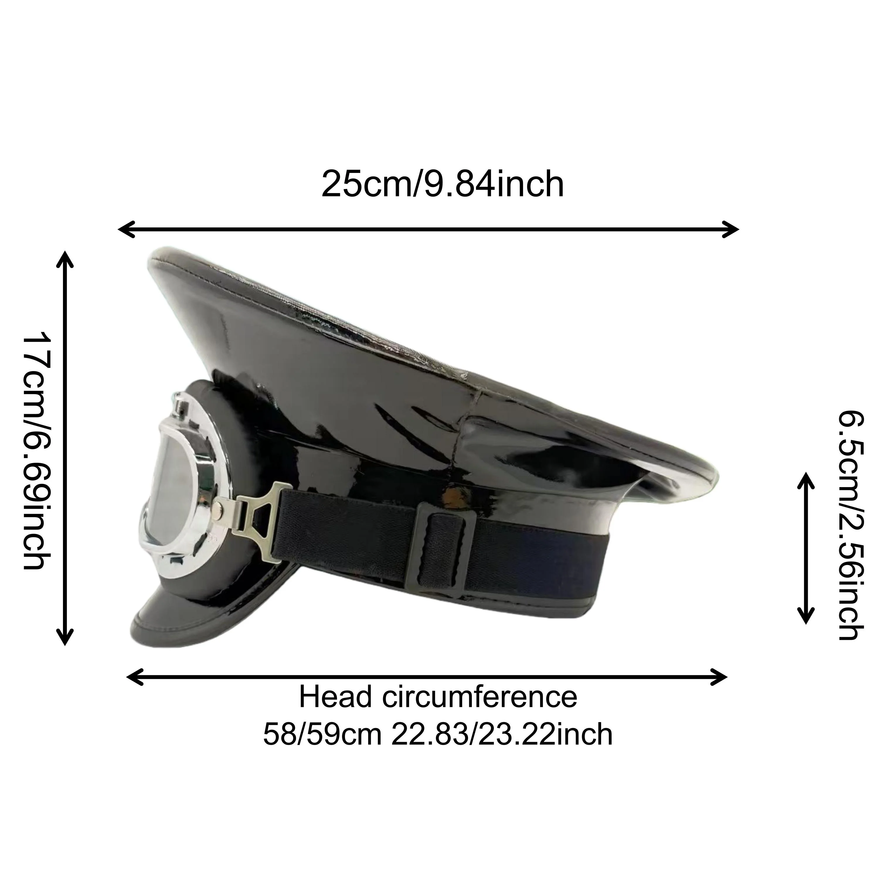 HongLuan Laser lederen kapiteinshoed Strass en militaire petten voor dames, Rave Festivals Accessoires & Feestpet Man Cosplay Fem