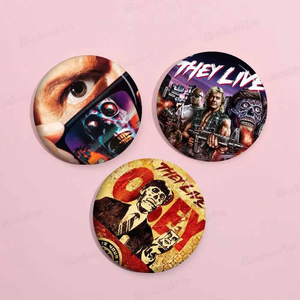 هم يعيشون الفيلم الكلاسيكي جون كاربنتر أنيمي دبابيس لطيف الكرتون شارة سترة الجينز التلبيب دبوس هدية الملحقات