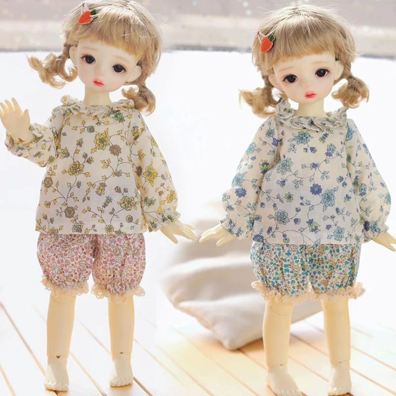 

D04-B182 children handmade toy BJD/SD 1/6 YOSD Flower pants doll shirt pants 1pcs