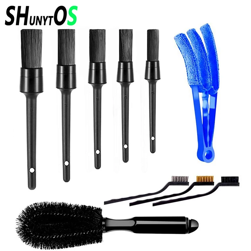 

10pcs Auto Car Detailing Brush Set Car Interior Cleaning Kit Interior Dashboard Engines Leather Wheel Cleaning Brush