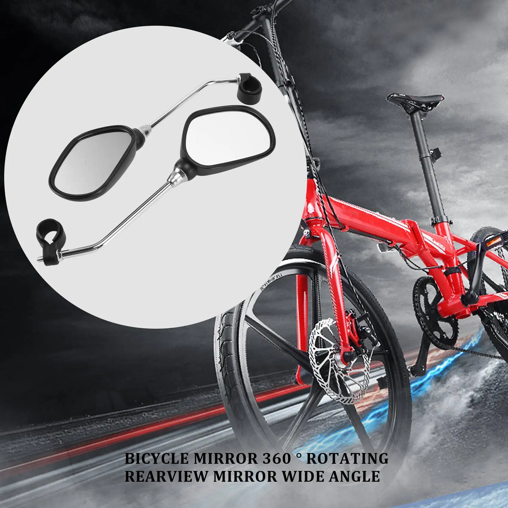 

Прямая поставка-1 пара велосипедных зеркал 360° ° Вращающееся заднее зеркало заднего вида, широкоугольное велосипедное зеркало на руле
