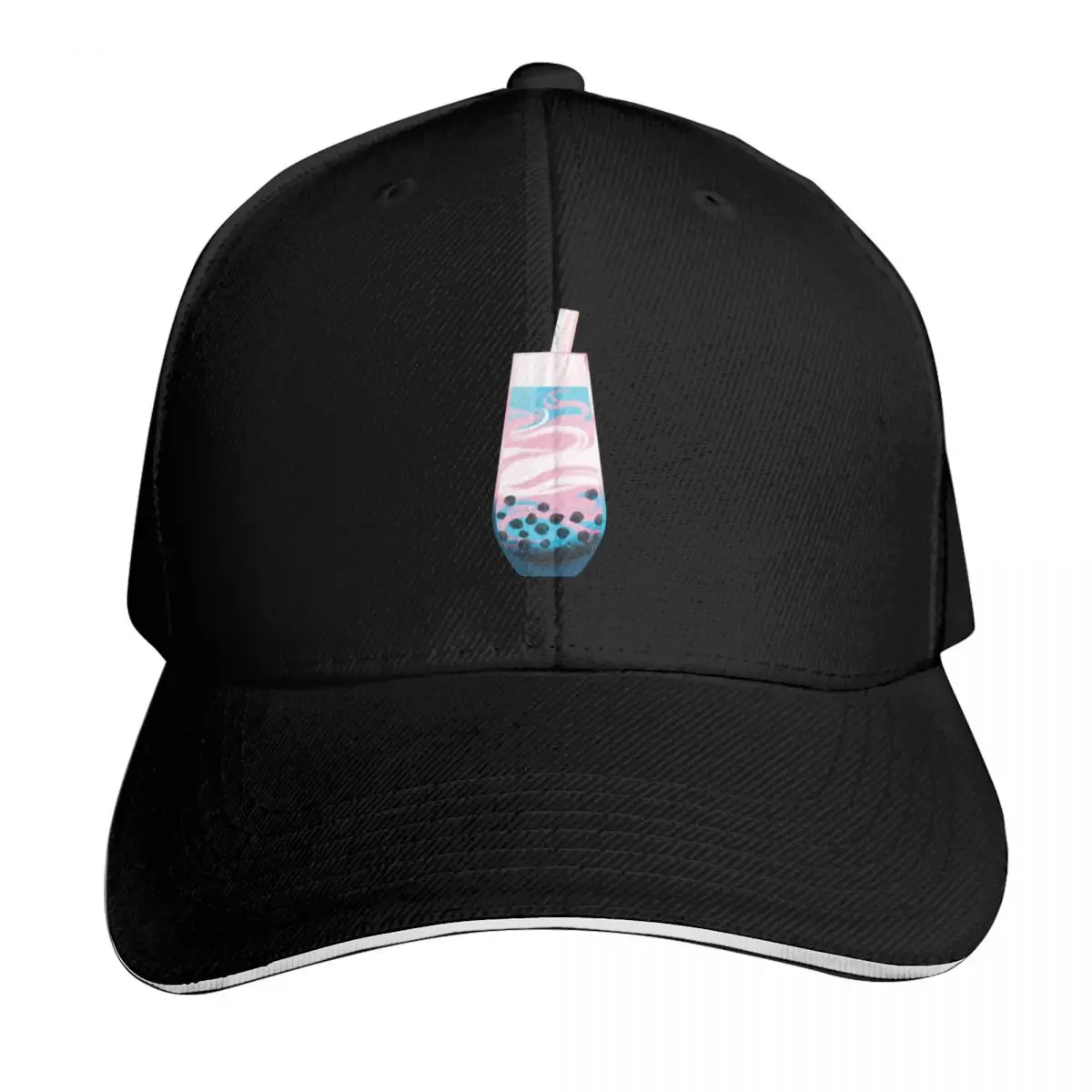 subtle trans pride boba swirl Baseball Cap Snapback Flat Bill Strapback Dad Hat Six Panel Structured Crown