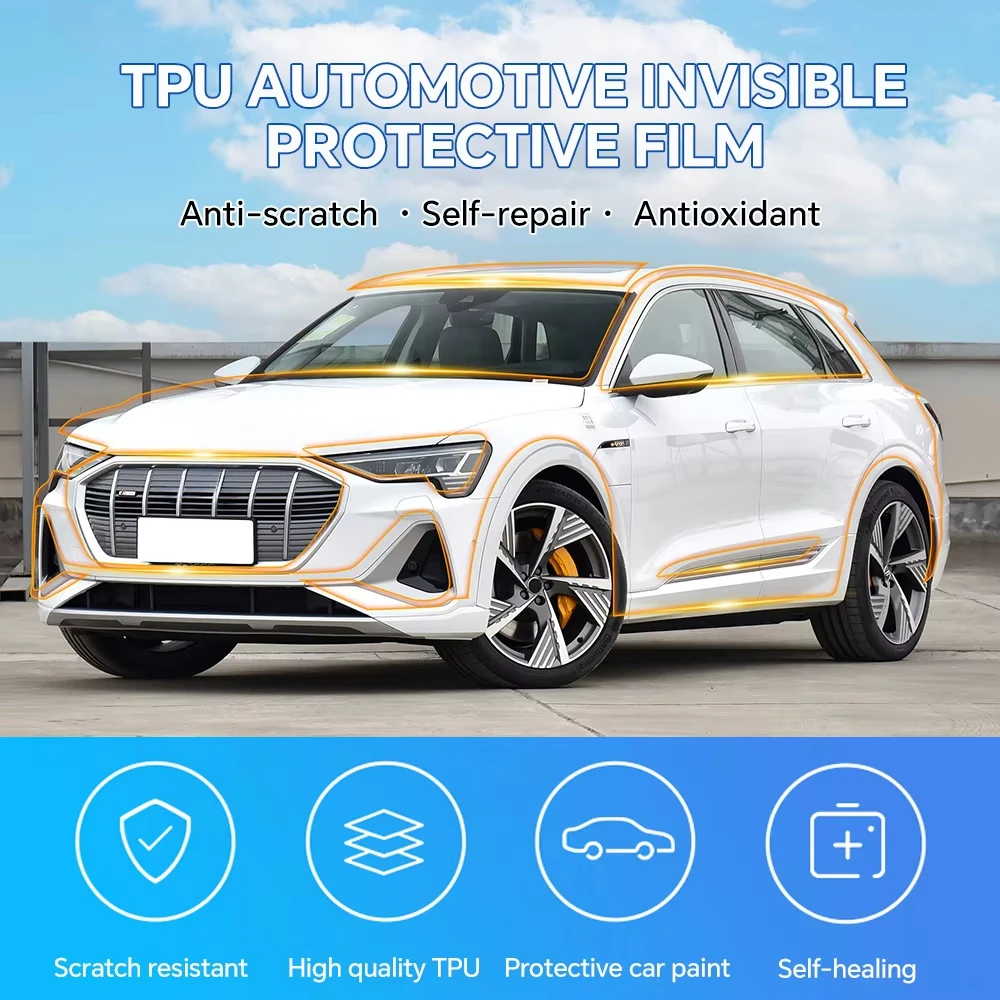 

8.5Mil Pre-cut PPF For Audi E-Tron 2019-2023 TPU Bumper Hood Clear Paint Protection Film Scratch-Resistant Exterior Accessories