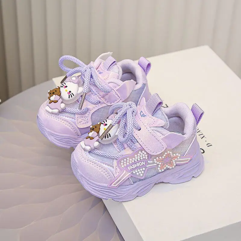 

Sanrio Hello Kitty Girl Kawaii Sneakers Autumn and Winter Student Cartoon Child Non-Slip Wear-Resistant Casual Shoes New Style