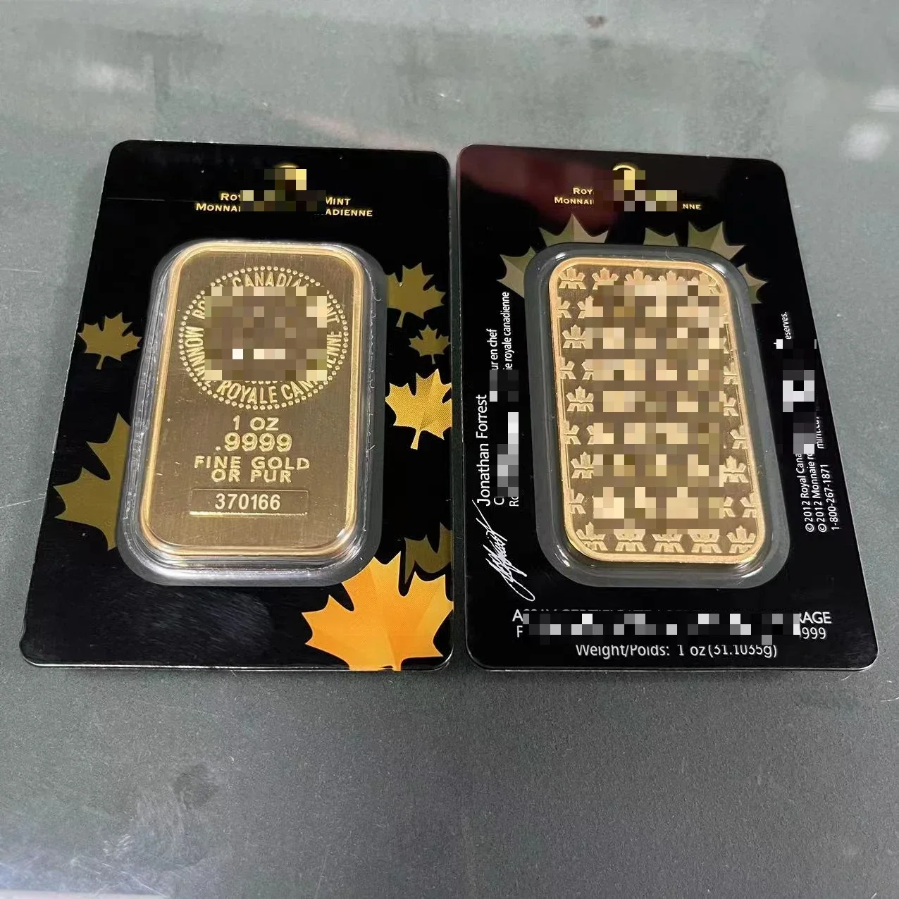 

1 oz canada maple leaf Gold Bar High Quality Gold plated Canadian Bullion Non-Magnetic metal brass ingot with gold plated gift