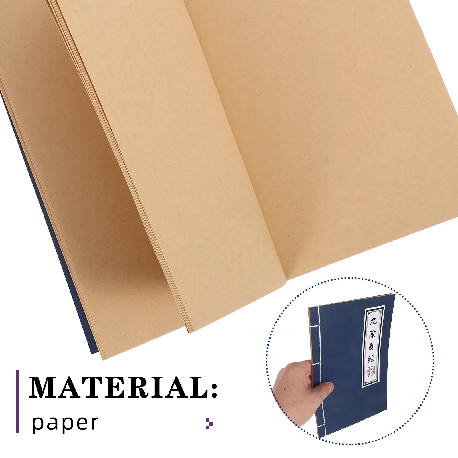 5Pcs Chinese Style Notebook Vintage Blank Unlined Journal Notebooks Lightweight Portable for Note Taking Calligraphy Travel