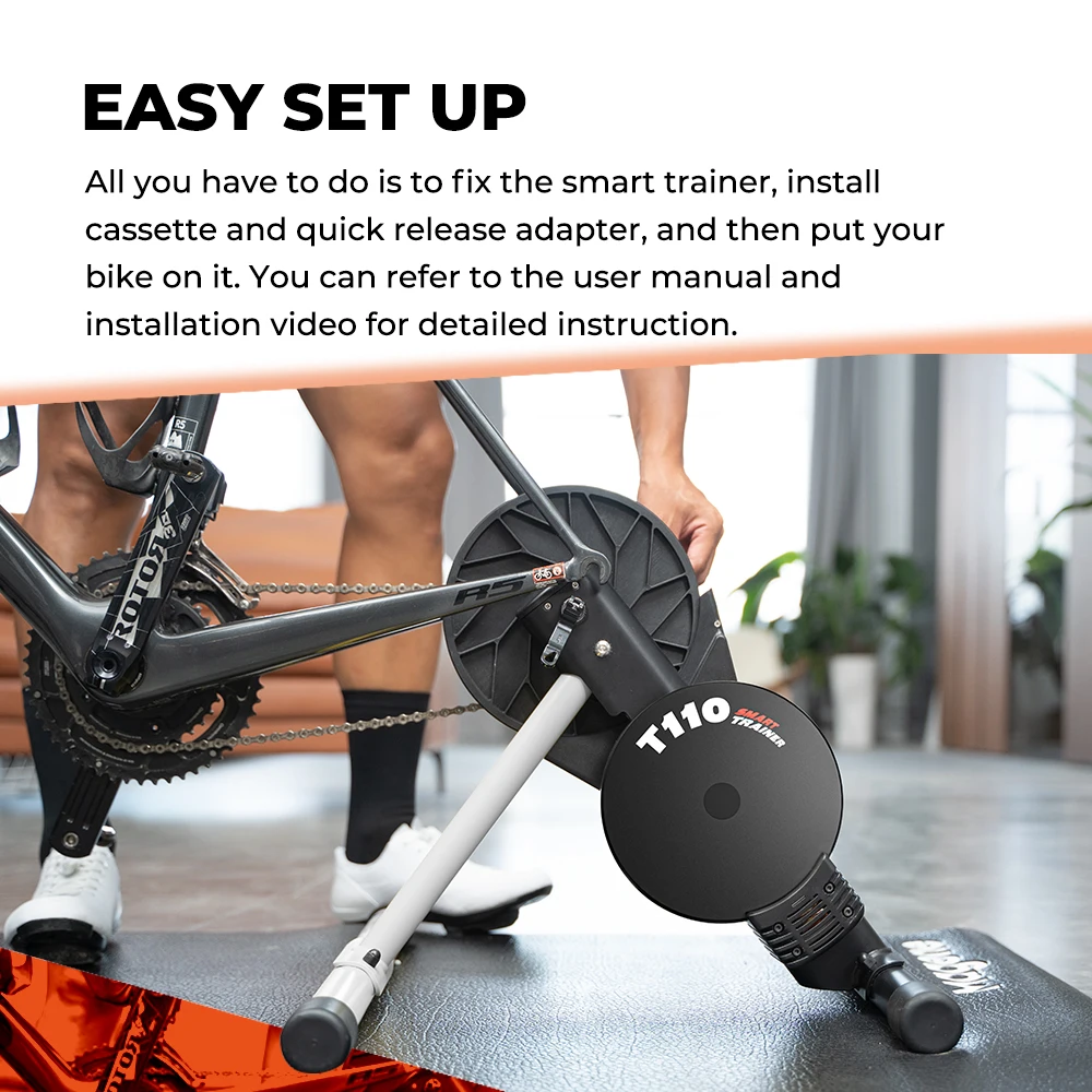 Magene T110 Bike Smart Trainer Foldable Indoor Bicycle Training Platform Power Passes Power Info Cycling App ANT Bluetooth Turbo