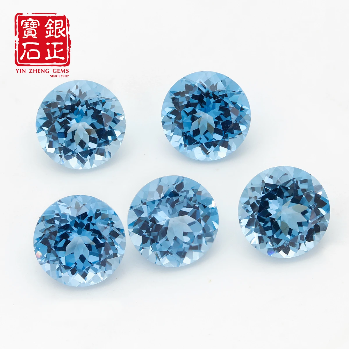Aquamarine Color Exceptional Santa Maria Blue Spinel Flame Melted Lab Grown Aquamarine Spinel Round Shape With AGL Certificate