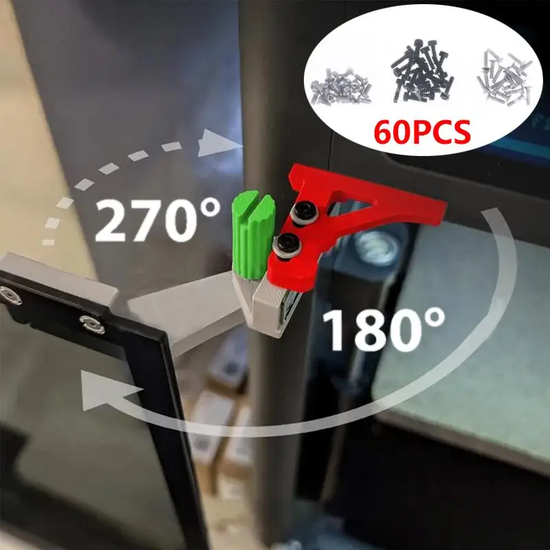 مفصل باب دوار بزاوية مزدوجة V3-ZH064 سهل التركيب 270 °   افتح مكون النموذج الإبداعي ثلاثي الأبعاد لسلسلة Bambu Lab X1/P1