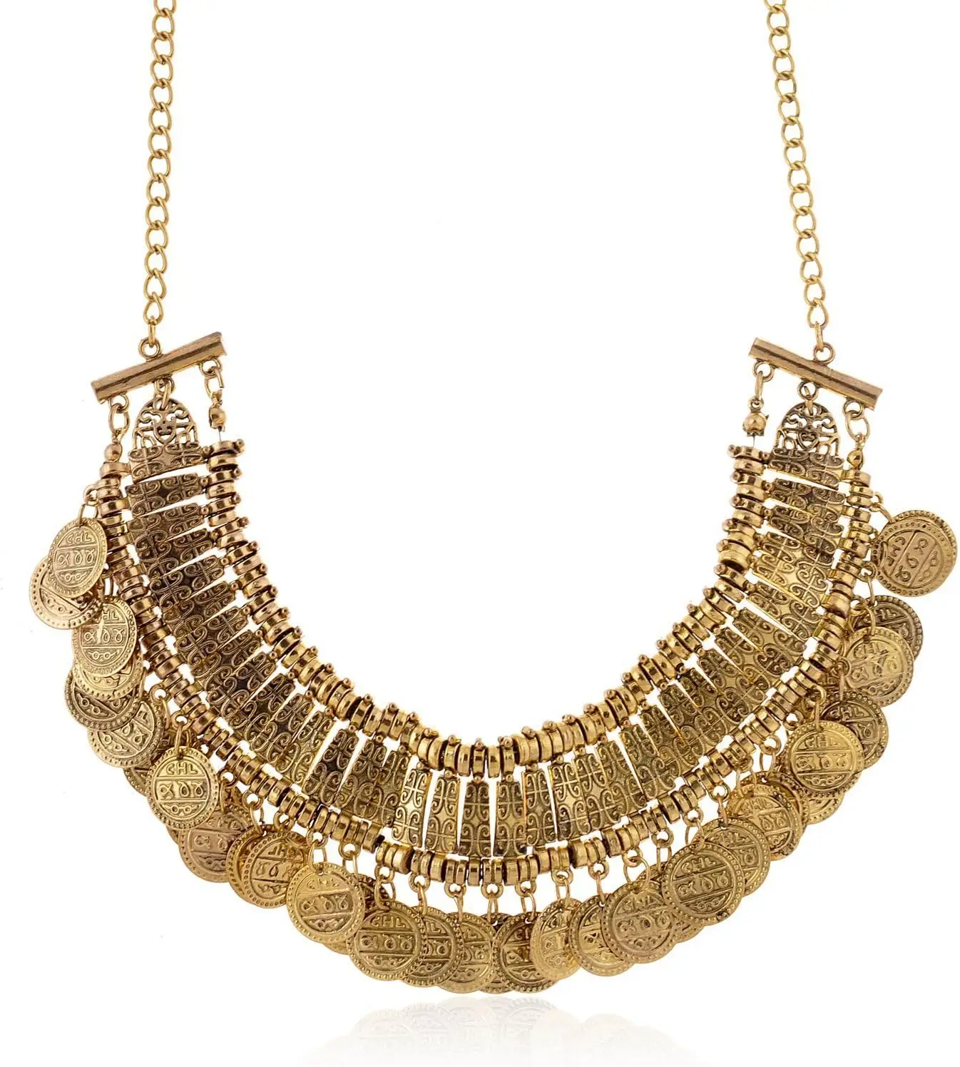

Elegant Engraved Coin Pendant for Clavicle Styling