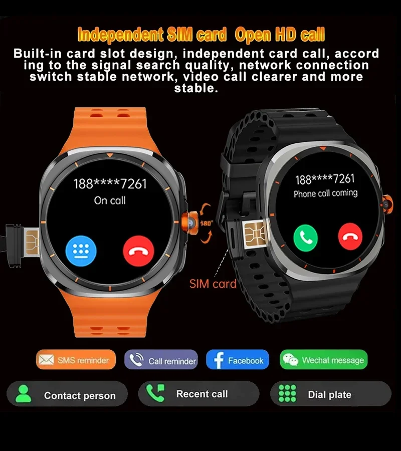 5G/4G Watch 8 Ultra Smart Watch 480*480 Screen Call SmartWatch NFC GPS Compass 32GB Memory 780 mAh Sports Smartwatch For Xiaomi