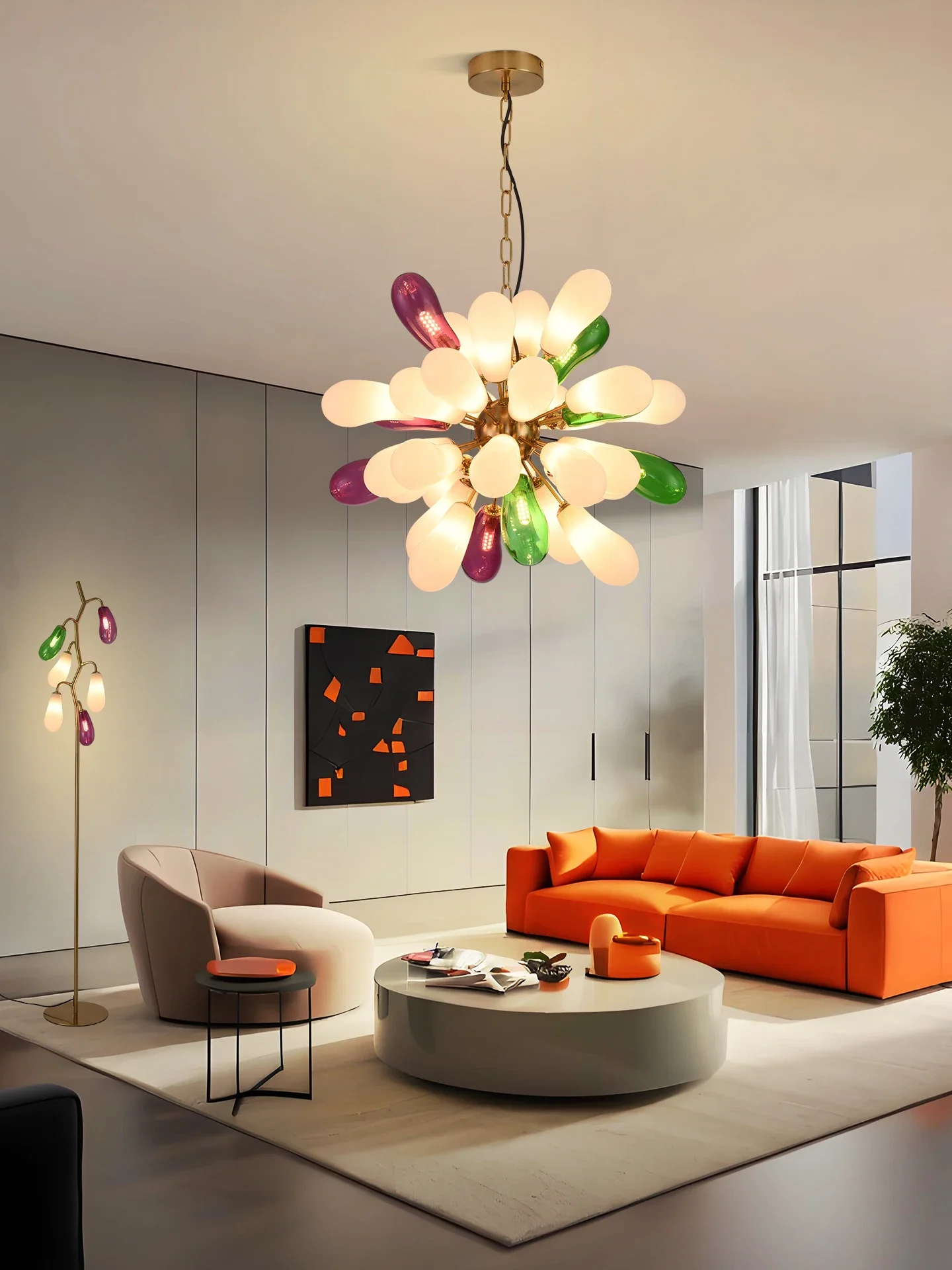 2026 French Macaron Pendant Light Color Glass Teardrop Modern Artistic Designer Pendant Lighting For Dining Room Living Room Bed