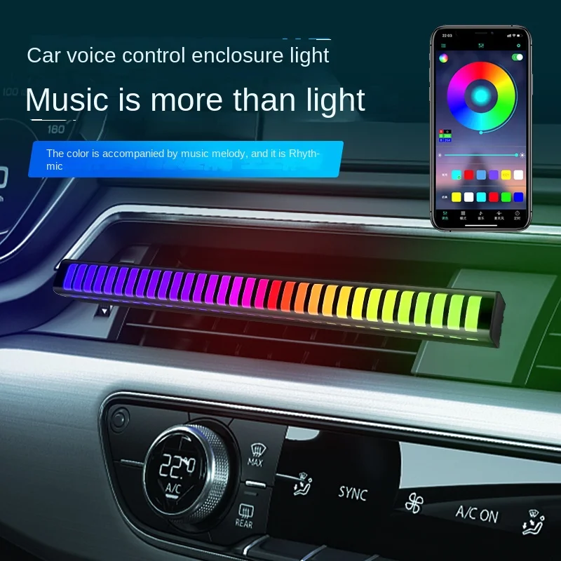 

Luce dell'atmosfera dell'automobile, suono, luce del ritmo, musica, ristrutturazione del desktop dell'automobile, luce del LED