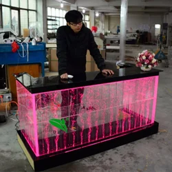 Custom, used home bar furniture Square luxury bar table, wedding LED light bar table, bar table LED light furniture