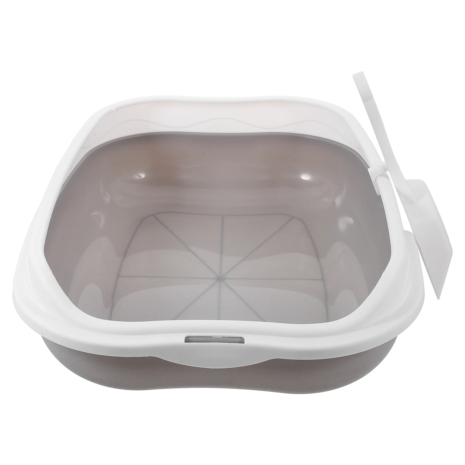 

Cat Litter Box Kitten Trays Gray Collapsible Bin Large Capacity Easy Clean Top Entry Suitable All Cats Durable ABS Spacious