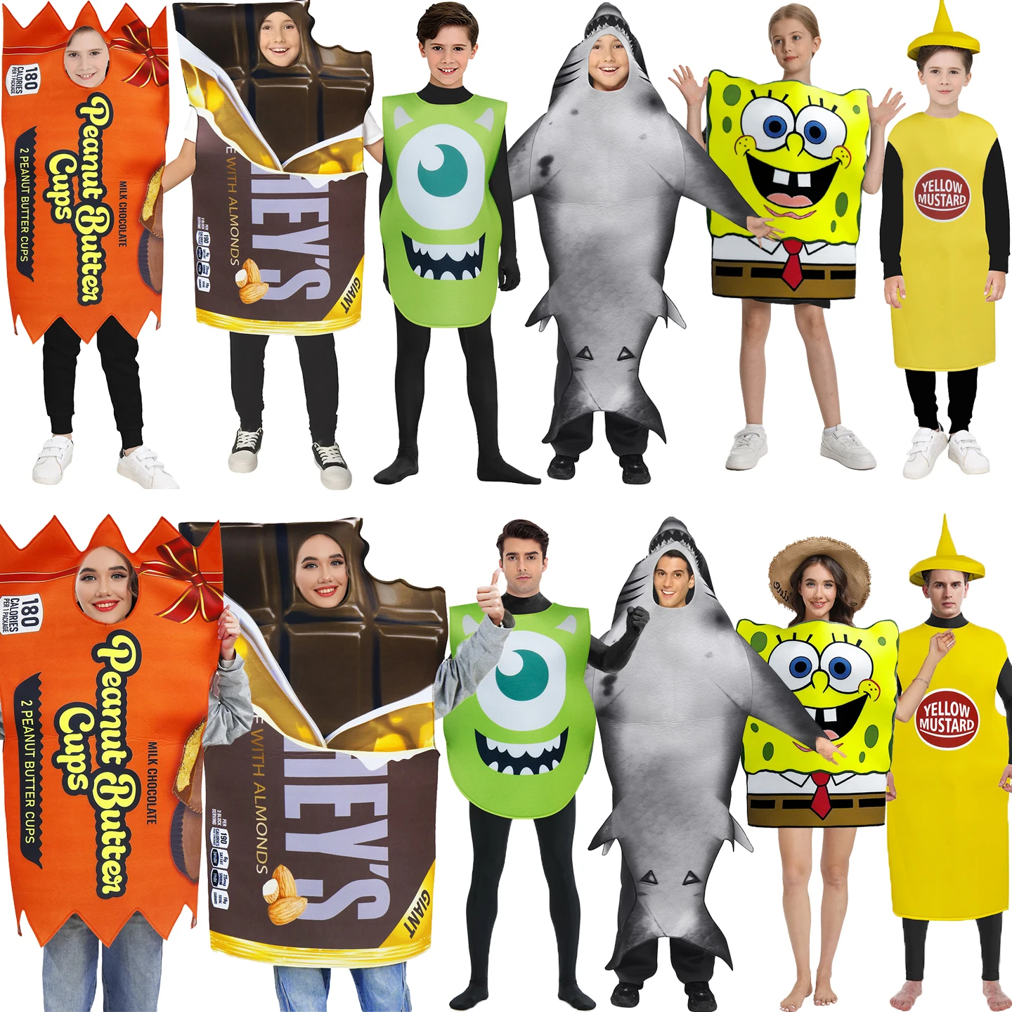 Disfraz de Fiesta de Halloween Divertido de Cosplay de Comida: Guisante y Salsa de Tomate para Actuaciones Escénicas y Espectáculos de Danza Harlin