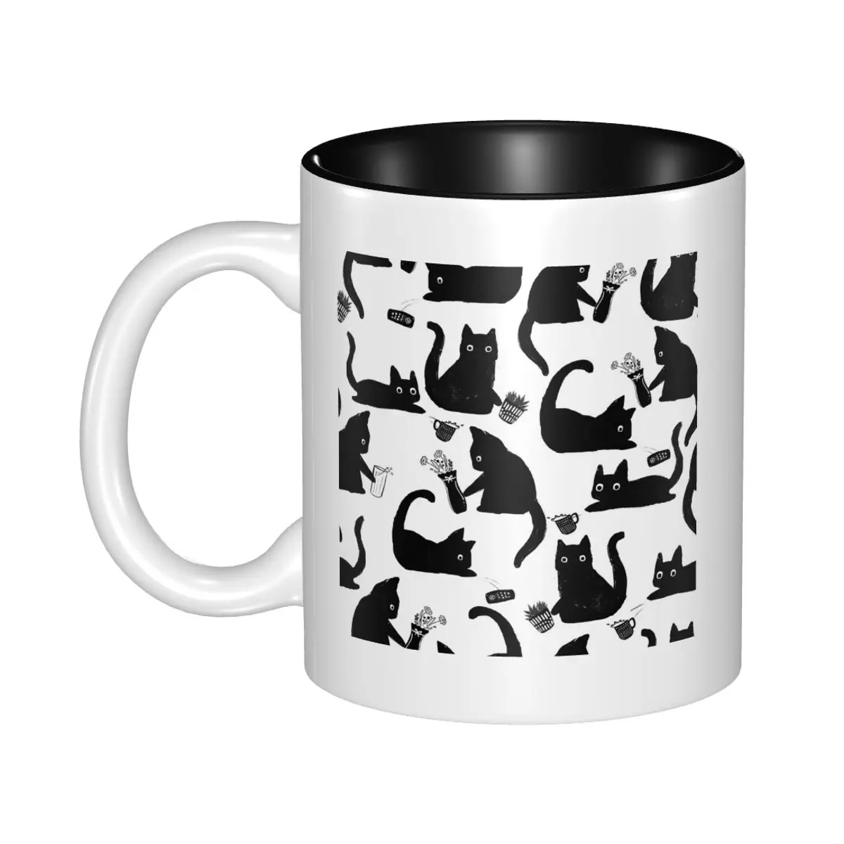Bad Cats Knocking Stuff Over Mug Funny Ceramic Coffee Cups Tea Mugs Milk Cup Drinkware Gifts for Friends