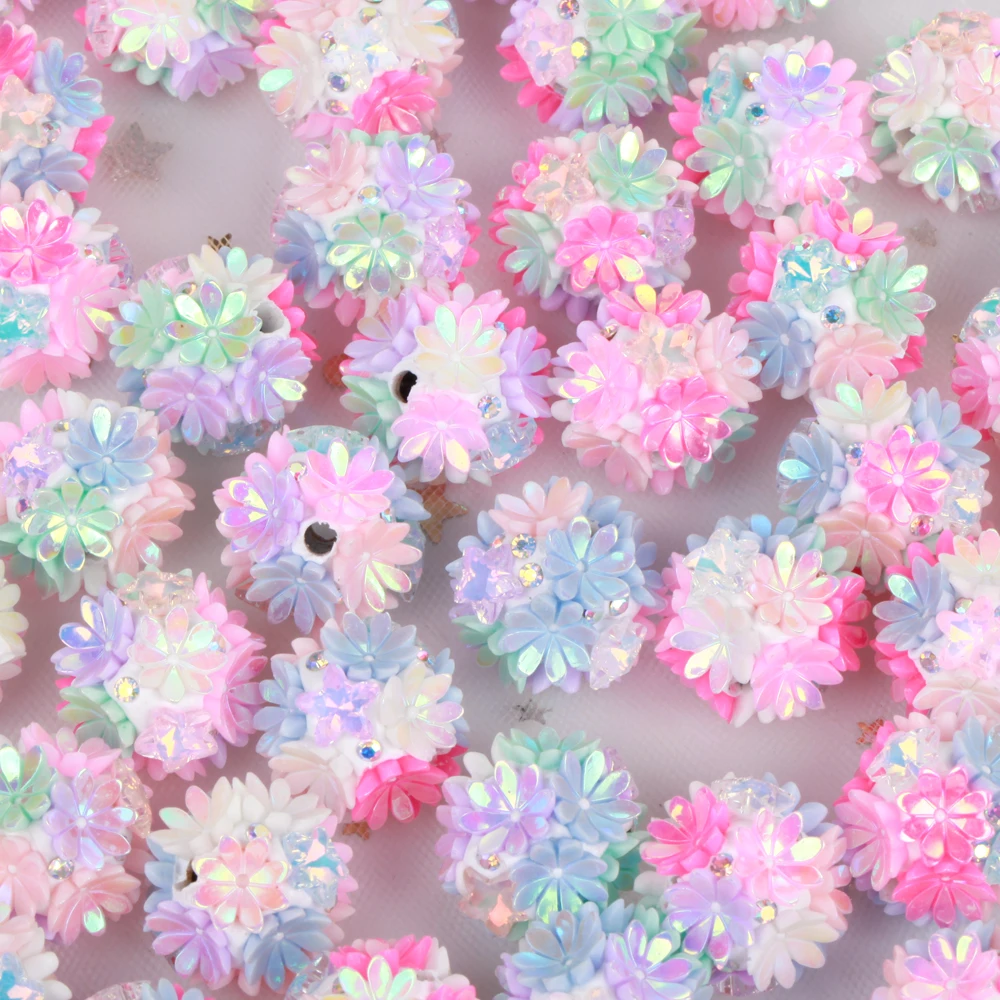 20mm 1/3/5pcs AB Colorful Daisy Flower Polymer Clay Acrylic Beads For Jewelry Making DIY Necklace Bracelets Earring Accessories