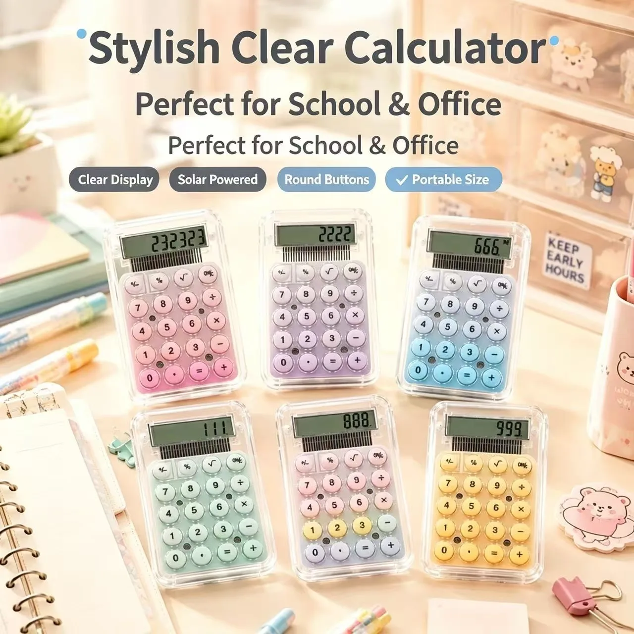 Cute Mini Portable Electronic Calculator High‑Appearance Desktop Calculators For Student Learning Office Stationery Gift Supplie