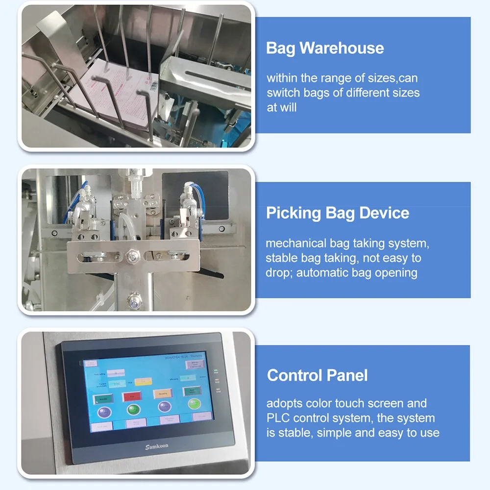 Automatic Granule Pre-made Bag Filler Sealer Seed Pouch Feeding Packing Machine