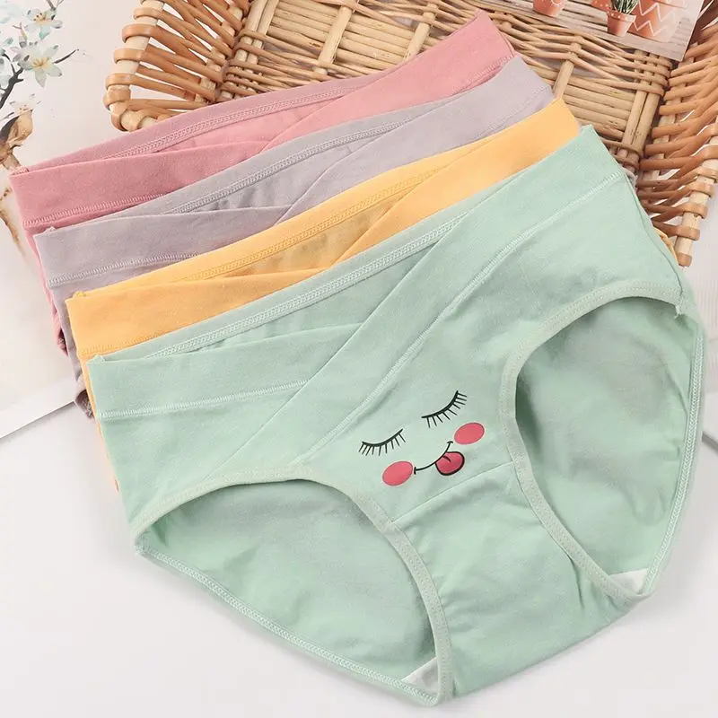 M~4XL Low Waist Belly Maternity Panties Cotton Solid Color Plus Size Underwear For Pregnant Women Pregnancy Briefs Clothing 3XL