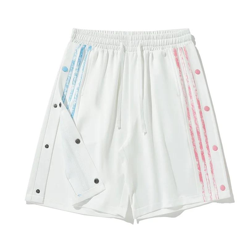 

American Retro Baskeall Loose Fit orts Men Women Summer Thin Spor orts White INS Loose Five-Point Pants Casual Pants