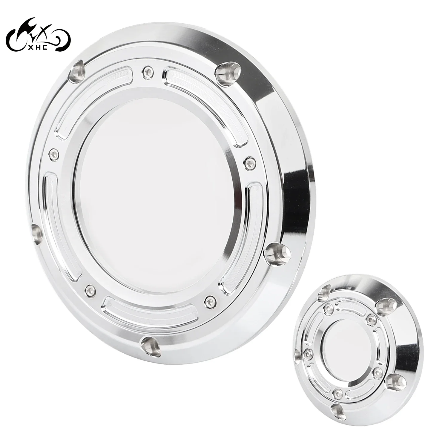 الكروم واضح CNC محرك دراجة نارية ديربي توقيت الموقت يغطي ل هارلي دينا التراث سوفتيل بجولة الطريق إلكترا الإنزلاق الملك