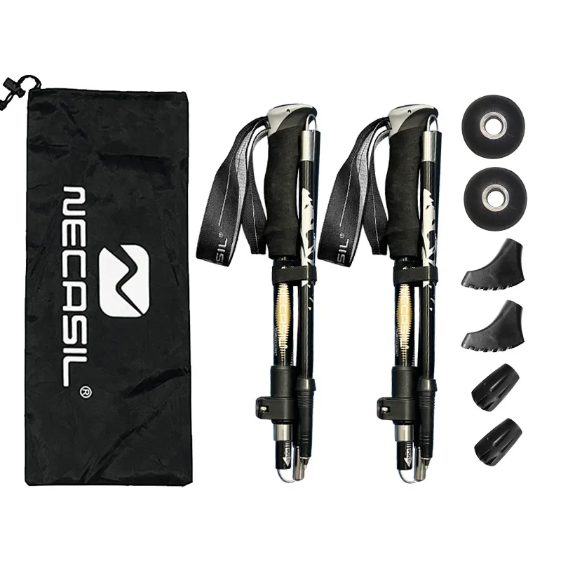 

Outdoor Mountaineering Pole Aluminum Alloy 7075 Multifunctional Retractable Foldable Mountaineering Equipment N85