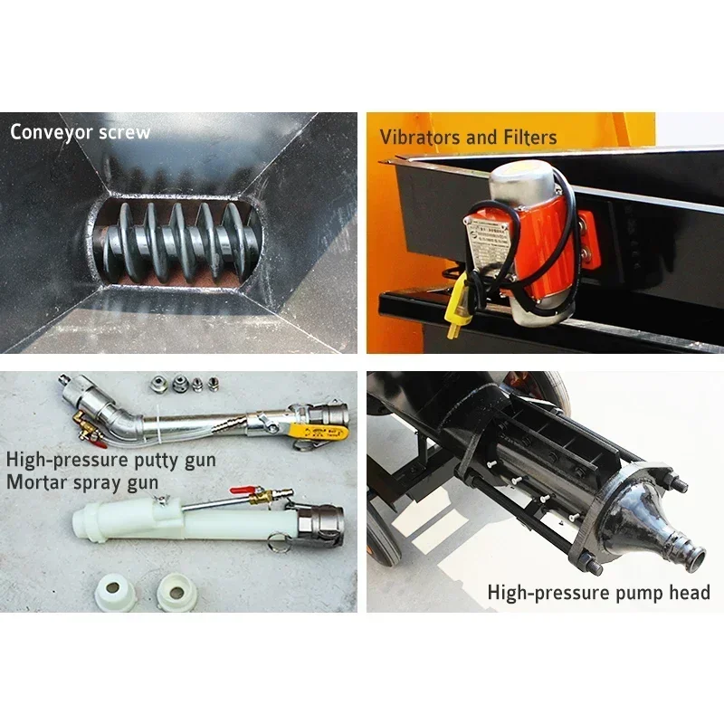 ขายร้อนปั๊มพลาสเตอร์ปูนพ่นเครื่อง CE เอนุมัติฉาบปูน Sprayer ซีเมนต์ปูนพ่นเครื่องสําหรับเยอรมนี