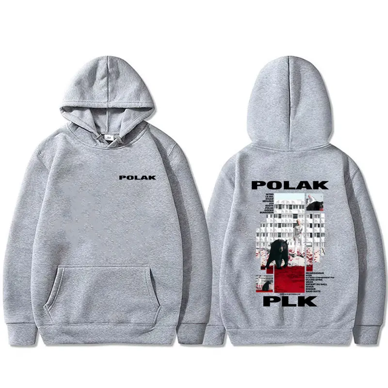 مغني الراب Plk Polak الجرافيك هوديي رجل خمر عادية كنزة بمقاس كبير الرجال النساء الهيب هوب موضة موسيقى البوب مقنعين البلوز