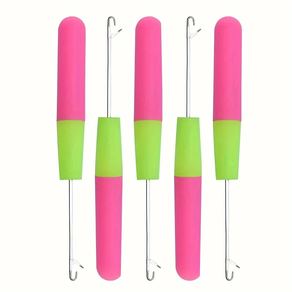 5PCS Plastic Handle crochet hooks hair extensions needle Wig African dreadlocks Braiding Tools accessory salon machine supplies