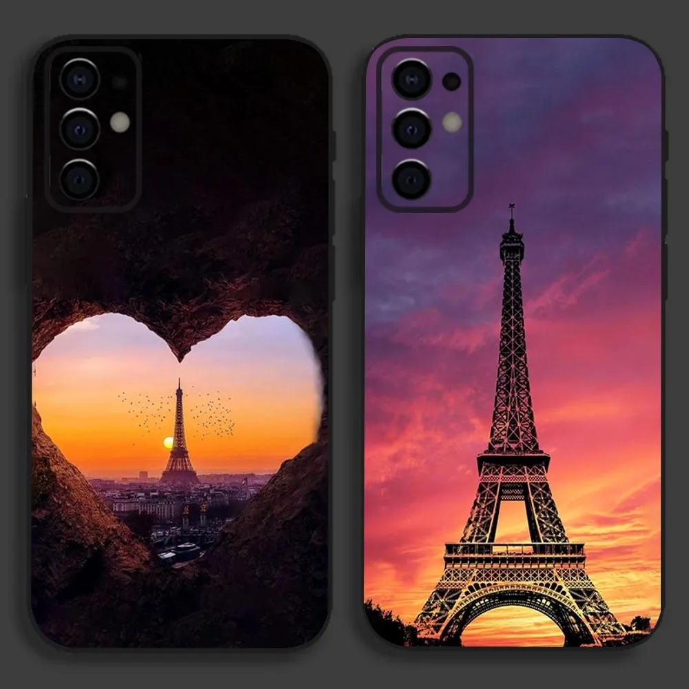 Funda de teléfono Paris Torre Eiffel para Samsung S24,S21,S22,S23,S30,Ultra,S20,Plus,Fe,Lite,Note,10,9,5G, funda suave negra