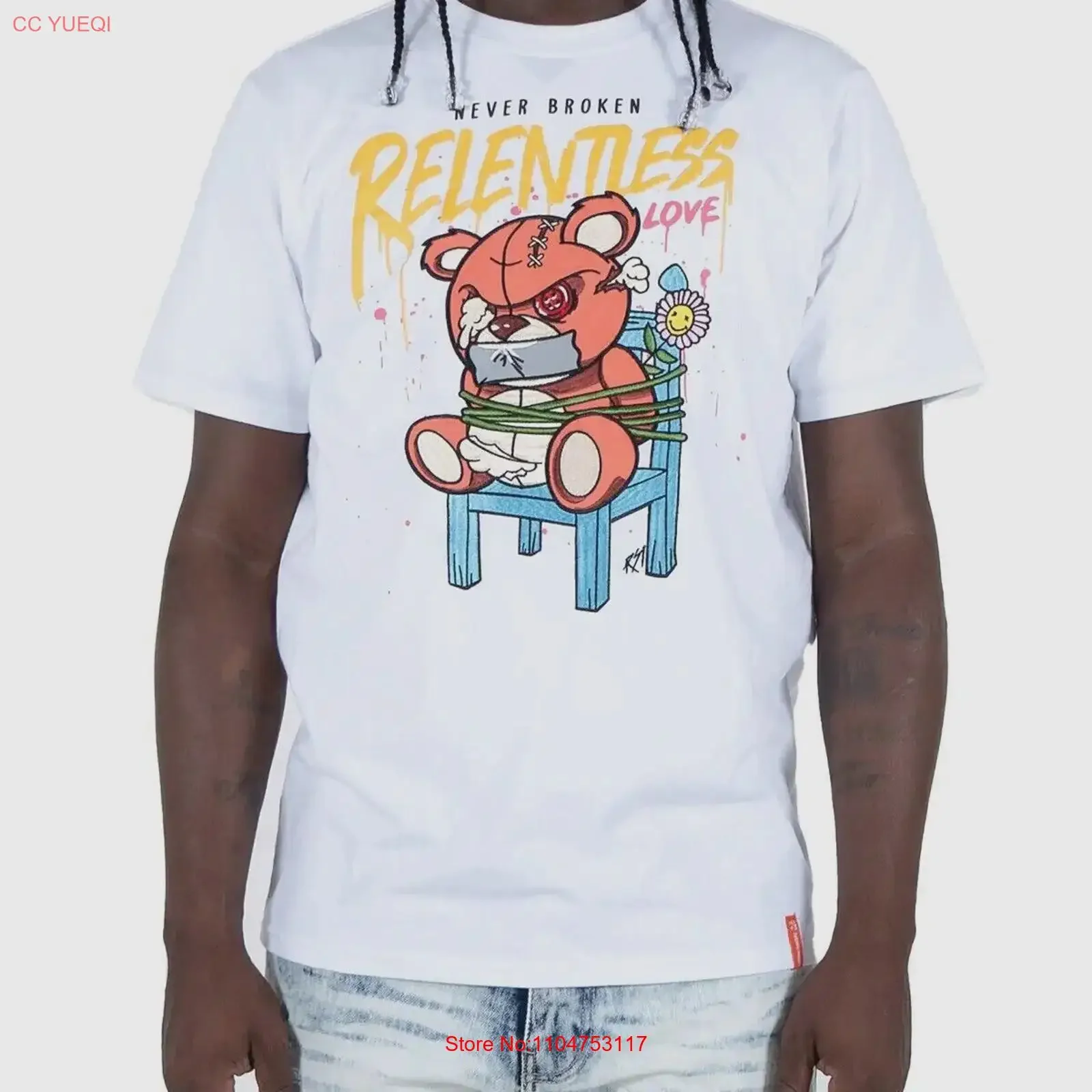 Two Mill Twenty Relentless T Shirt White Urban Streetwear vintage Washed designer clothes Casual Breathable Stylish graphic